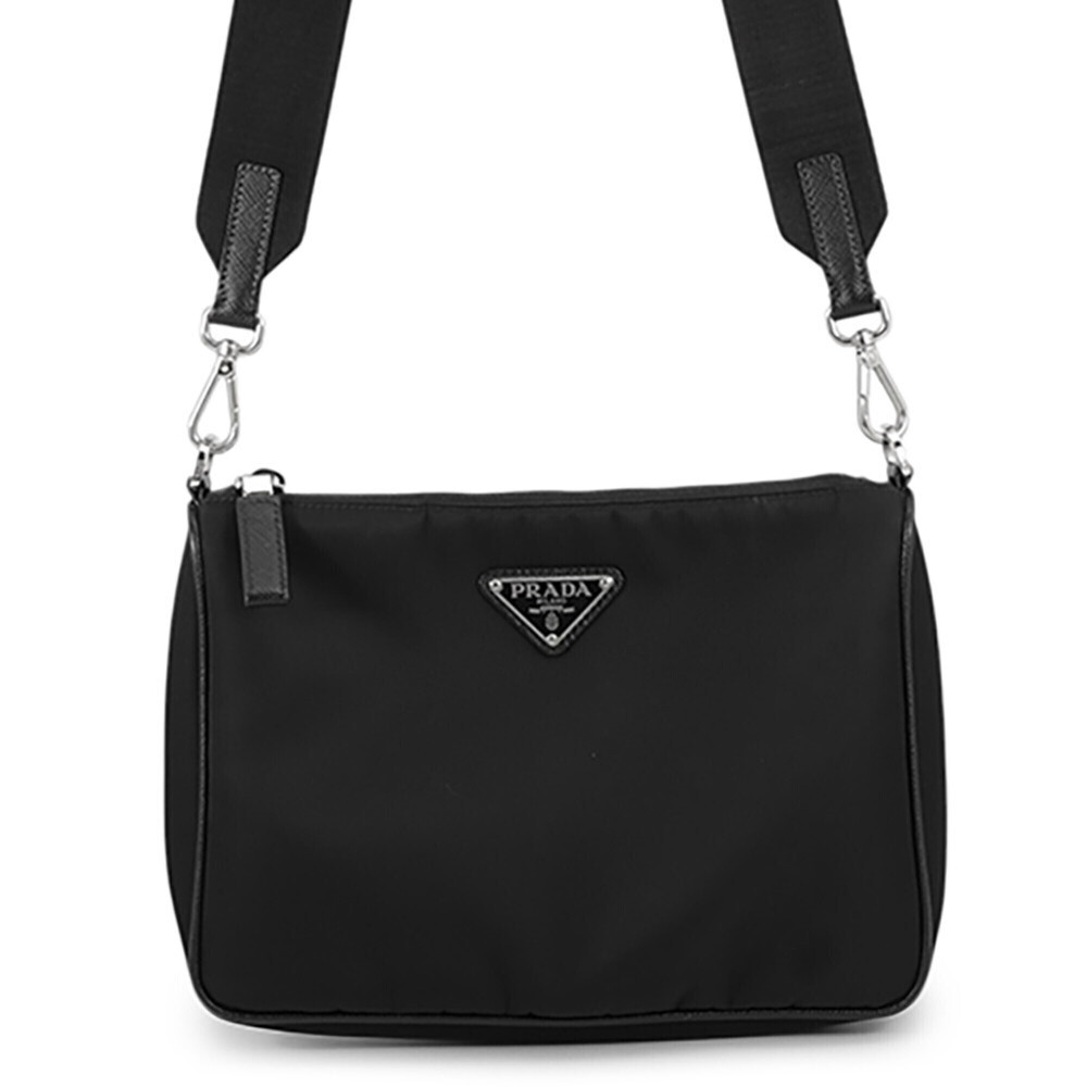 Prada Shoulder Bag Re-Nylon Saffiano Leather Nylon 2VH113 PRADA Black Handbag